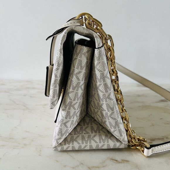 MICHAEL KORS Cece Light Cream Multi Leather Medium Flap Pocket Shoulder Bag - Picture 5 of 10